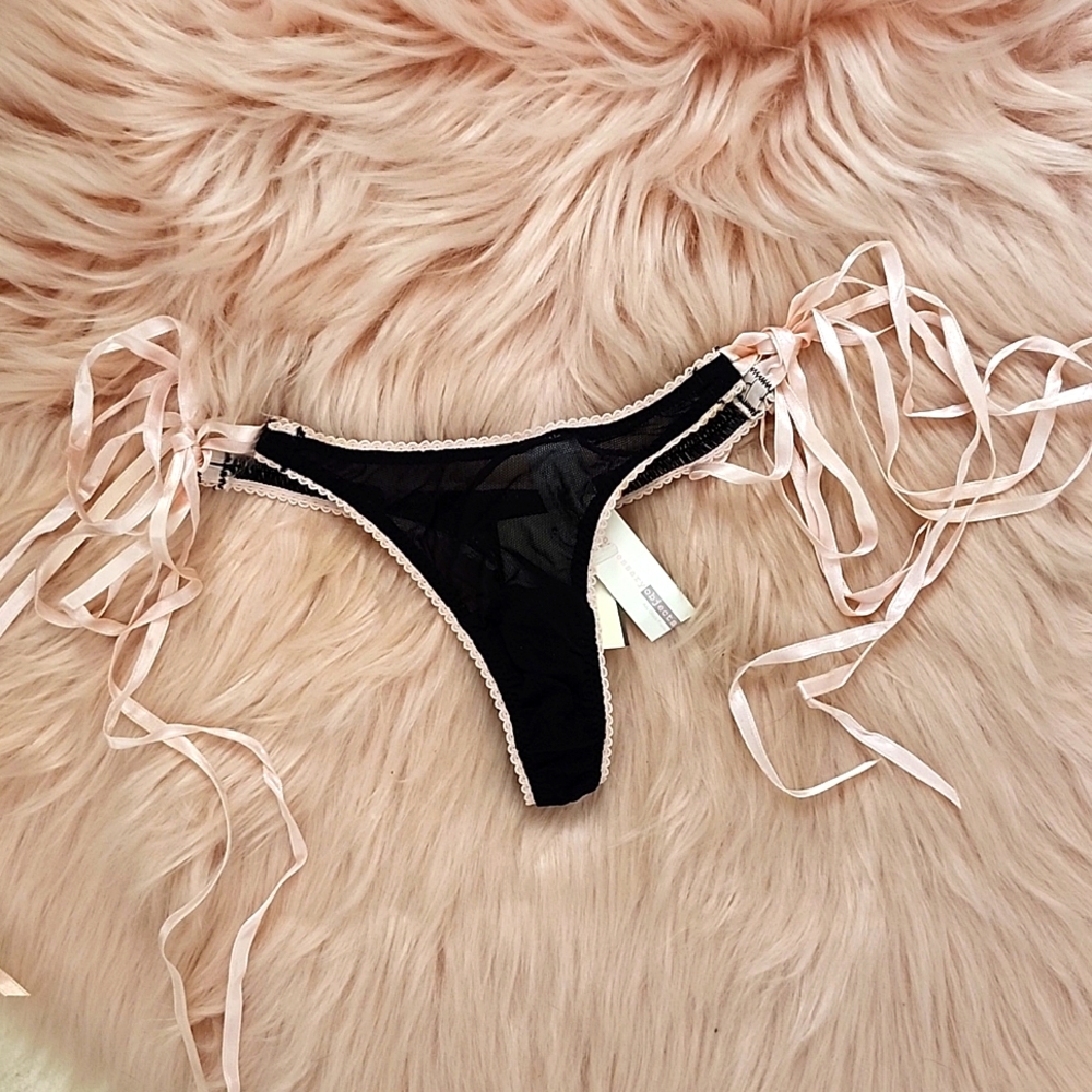 Brand New NECESSARY OBJECTS SIDE TIE MESH G-STRING THONG PANTY-S
